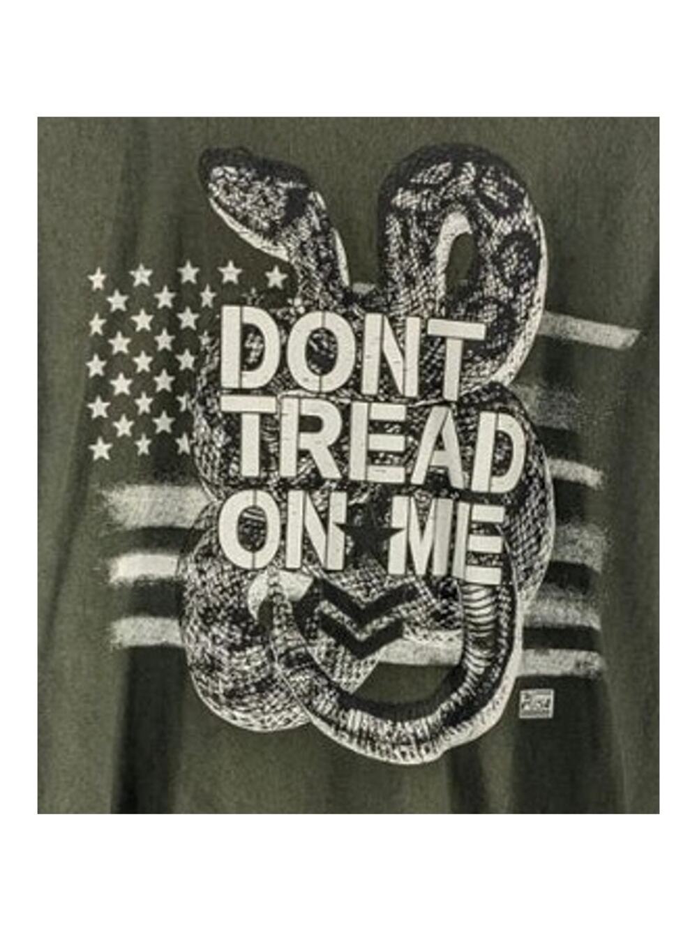 Rags of Honor Mens Large Olive Green Don't Tread On Me Long Sleeve Tee Made USA